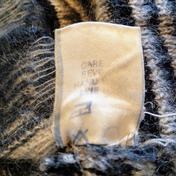 Vintage Fiore Womens Wool Cardigan S Oversized Artsy Geometric Cobain Italy Made - Picture 8 of 11